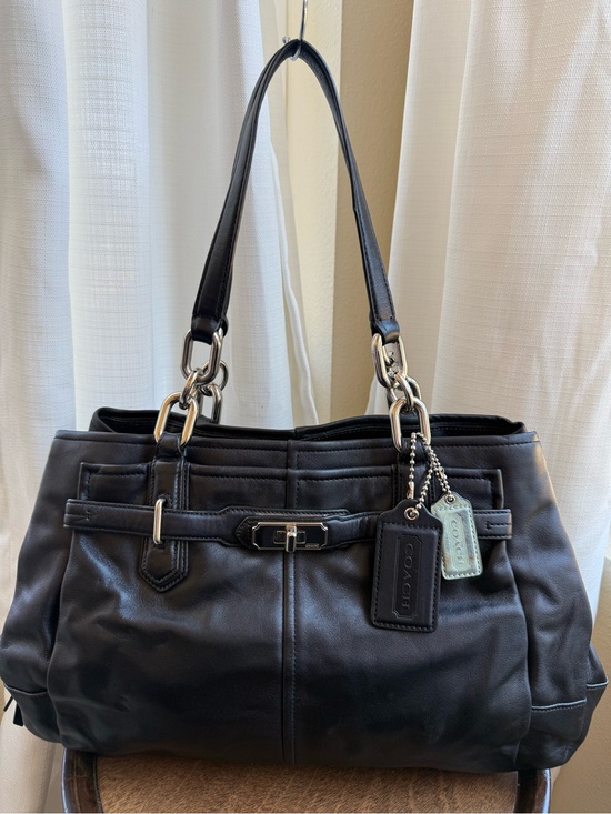 Coach Handbags - Coach Vintage Chelsea Jayden Black Leather Carryall Bag #17811 - Excellent!